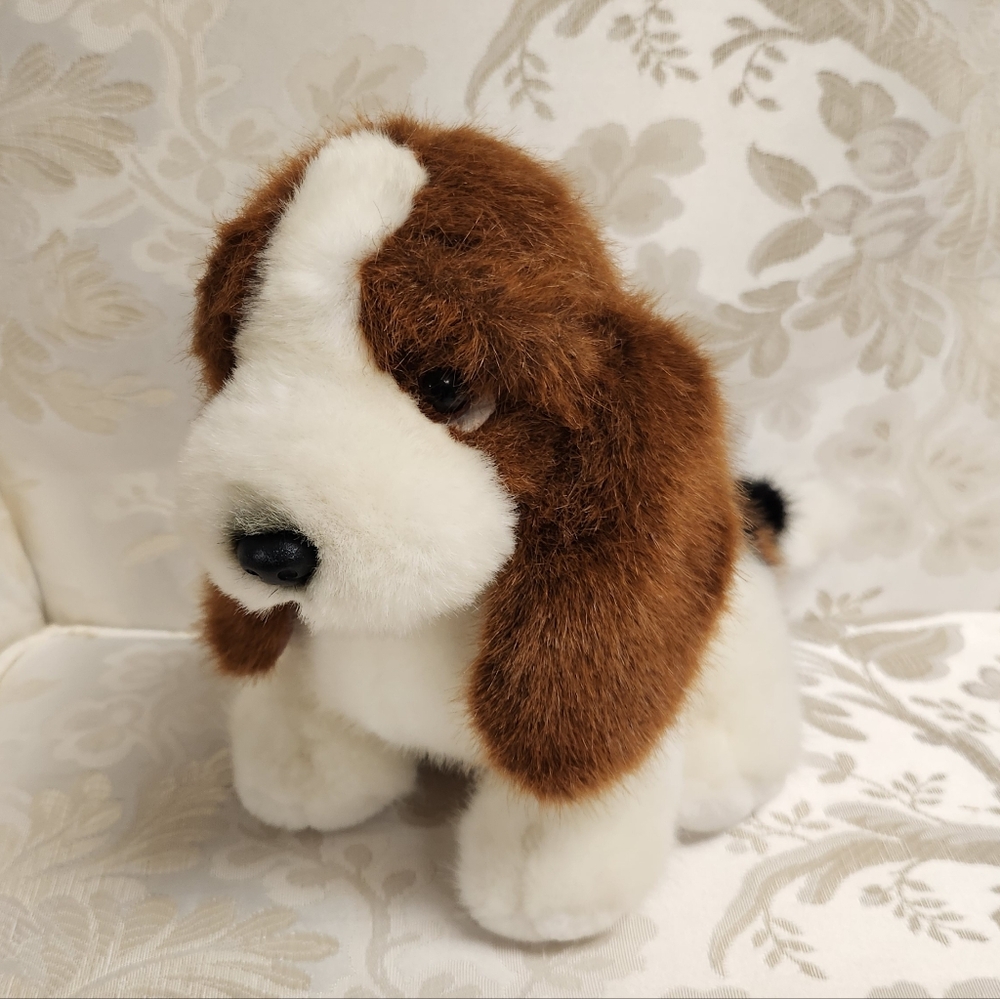 Vintage Russ Biscuits Basset Hound Dog Plush Stuffed Animal Tricolor